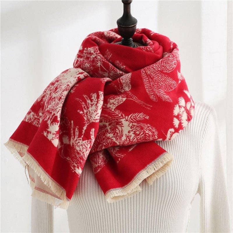 ShieldChic - Wholesale Scarf - Women's - Reversible Printing Warm Imitated Cashmere Shawl Scarf4