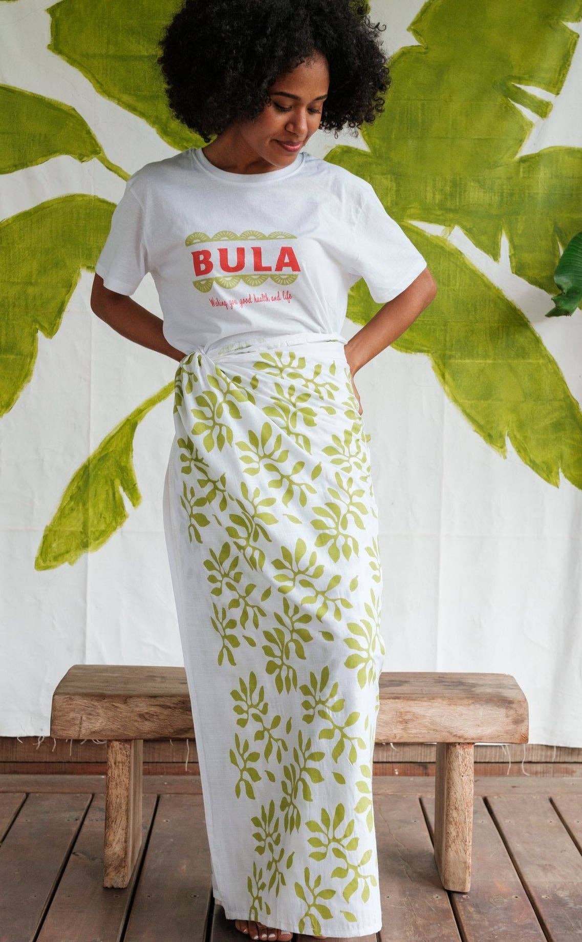 Rise Beyond the Reef - Vente Cache-maillot – femme - Sarong "Sulu" imprimé à la main - Motif Karisi2