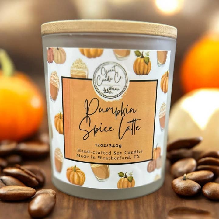 Latté à la citrouille et aux épices, 12 oz pour la vente par Grant Candle Co.