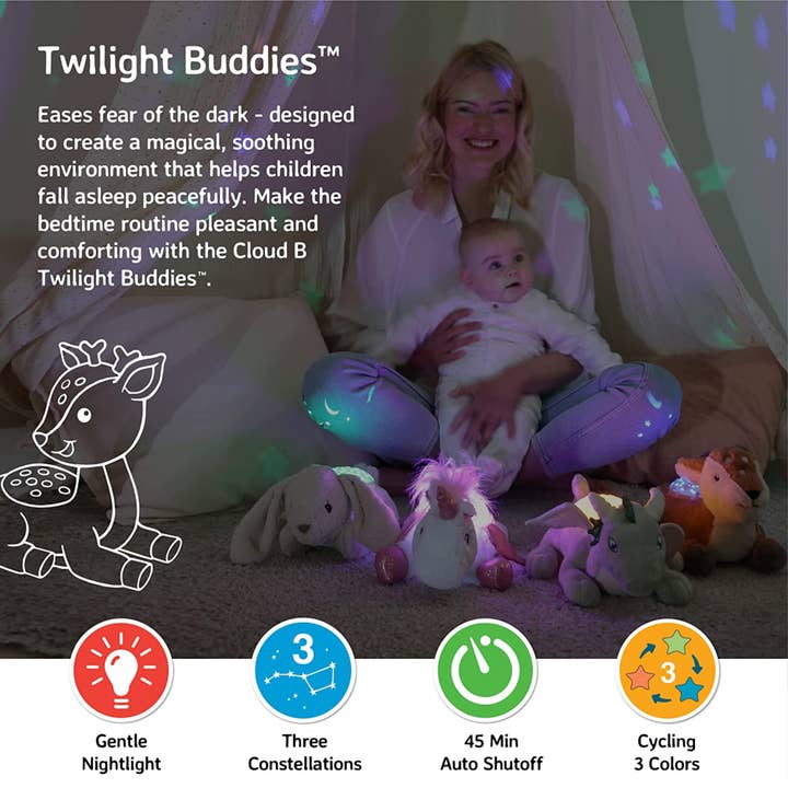 PJM Distributions - Wholesale Night Light - Kids & Baby - Cloud B | Twilight Buddies - Fawn|Projector Nightlight Toy