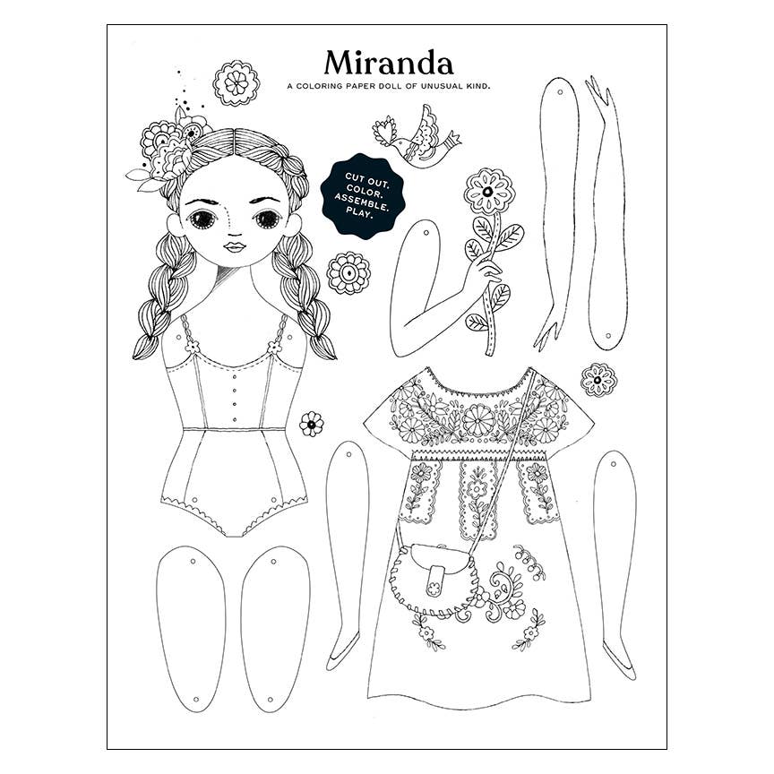 Wednesday Paper Doll Coloring Sheet