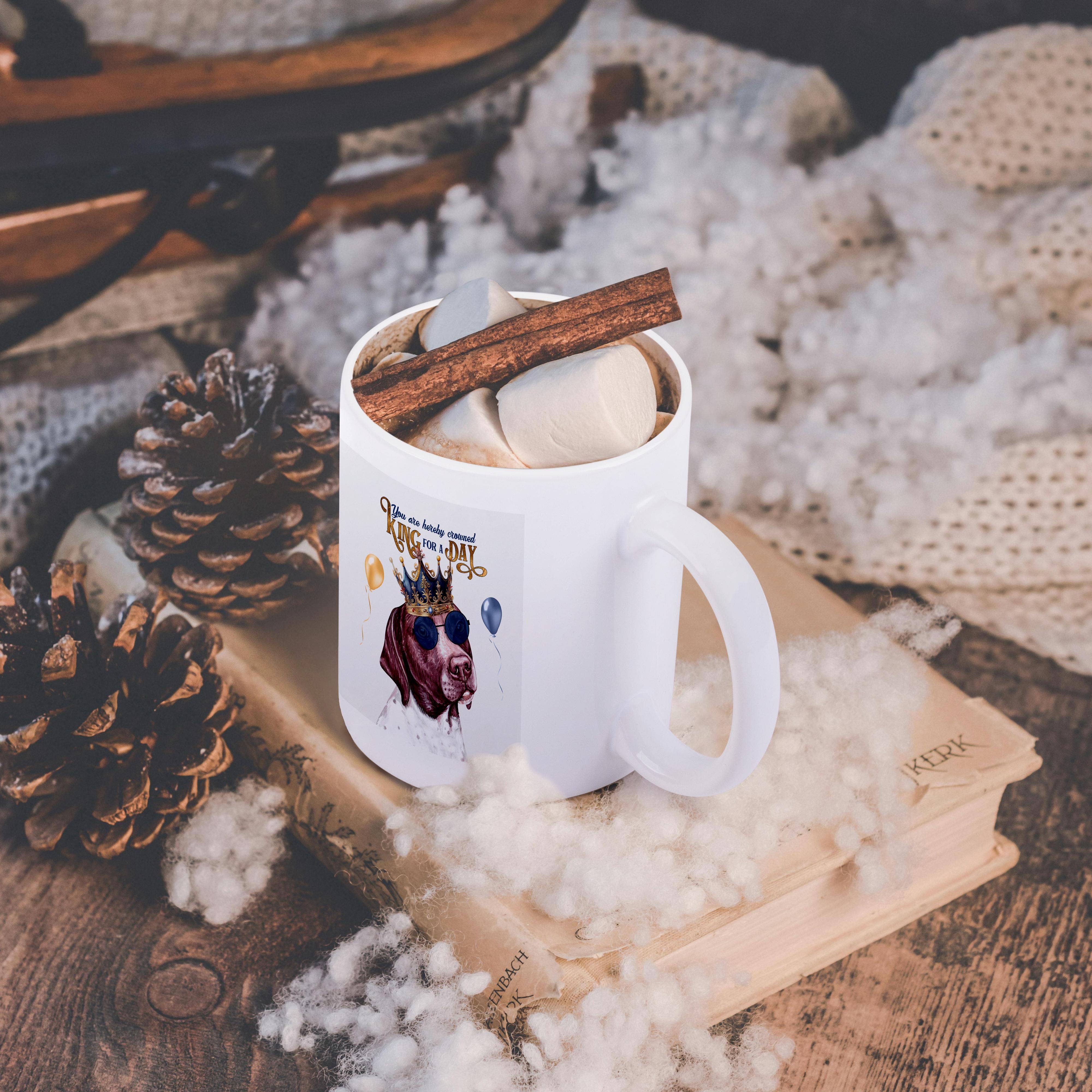 3dRose - Wholesale Coffee Mug - 3dRose, An Adorable German Shorthair Pointer Dog King for a Day Funny, Mug11