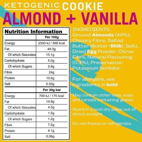 Fatt – wholesale Biscuit – Fatt Almond + Vanilla Keto Cookie (12 x 30g)2