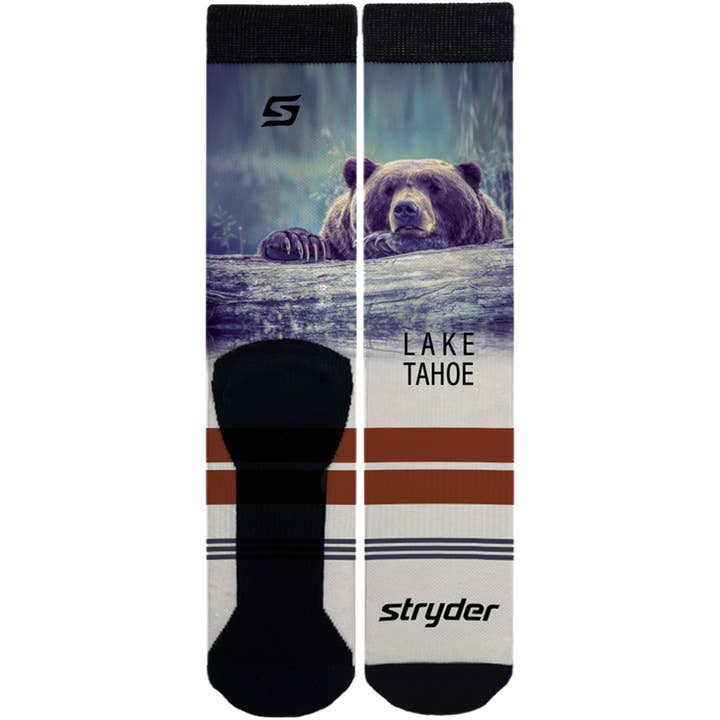 Lake Tahoe Bear on Log for wholesale by Stryder Gear