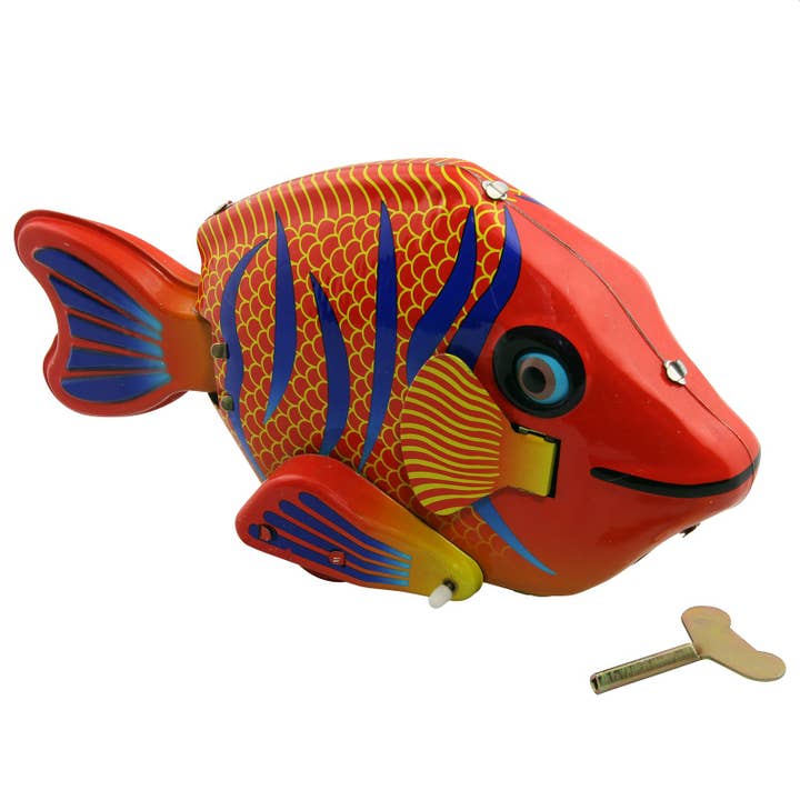 Tribal Trade GmbH – Engroshandel Pyntefigur – Bliklegetøj Farverig Fisk Happy Fish Blikfisk
