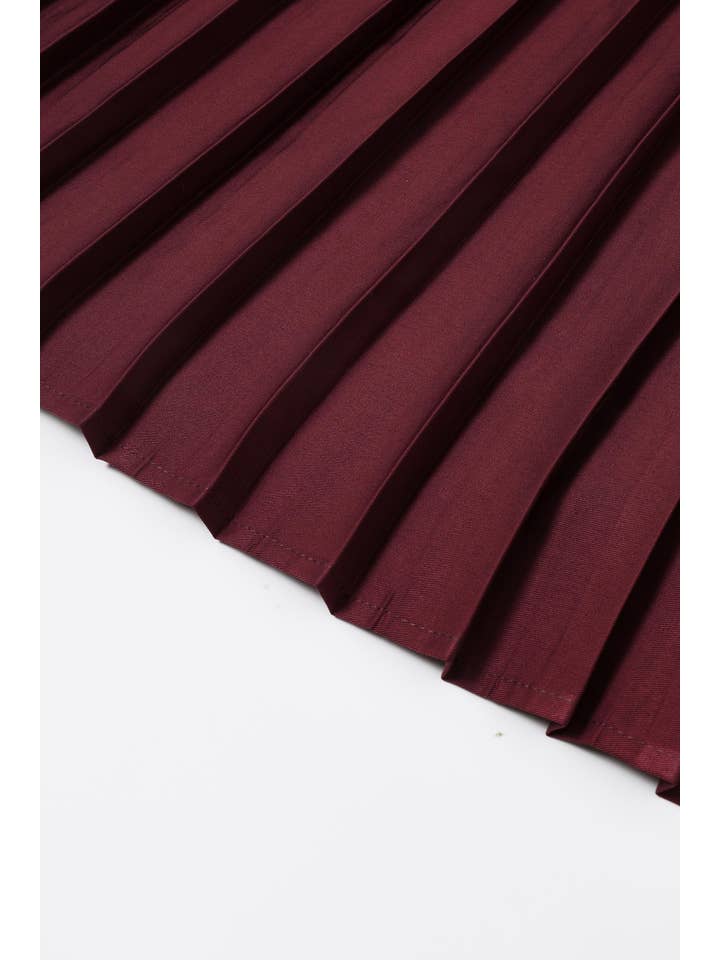 RIVIR - Wholesale Skirt - Women's - Faux Leather Pleated Midi Skirt17