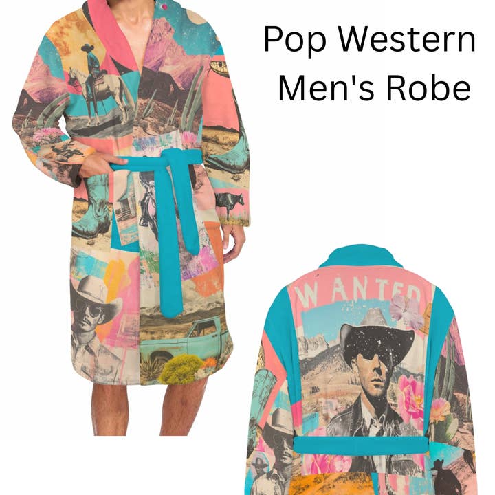 Baha Ranch Retro Pop Western Men's Robe for wholesale by BAHA RANCH WESTERN WEAR