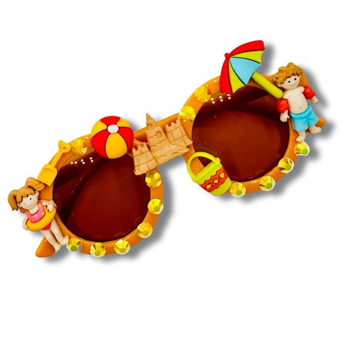 Strand Leven Handgemaakte Kinderzonnebrillen Met Strasssteentjes voor wholesale door Sadie’s Moon