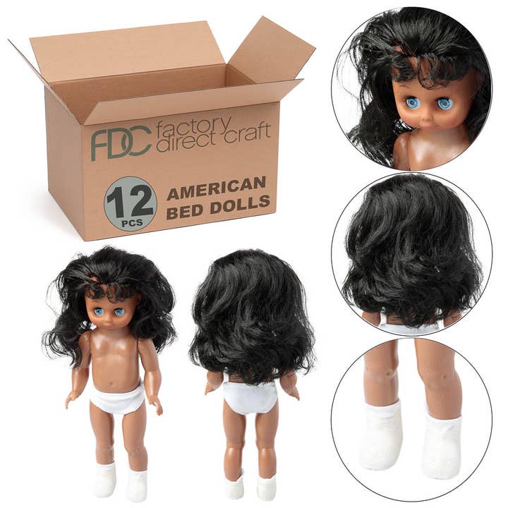 Poupée de lit en plastique à corps entier afro-américaine pour la vente par Factory Direct Craft