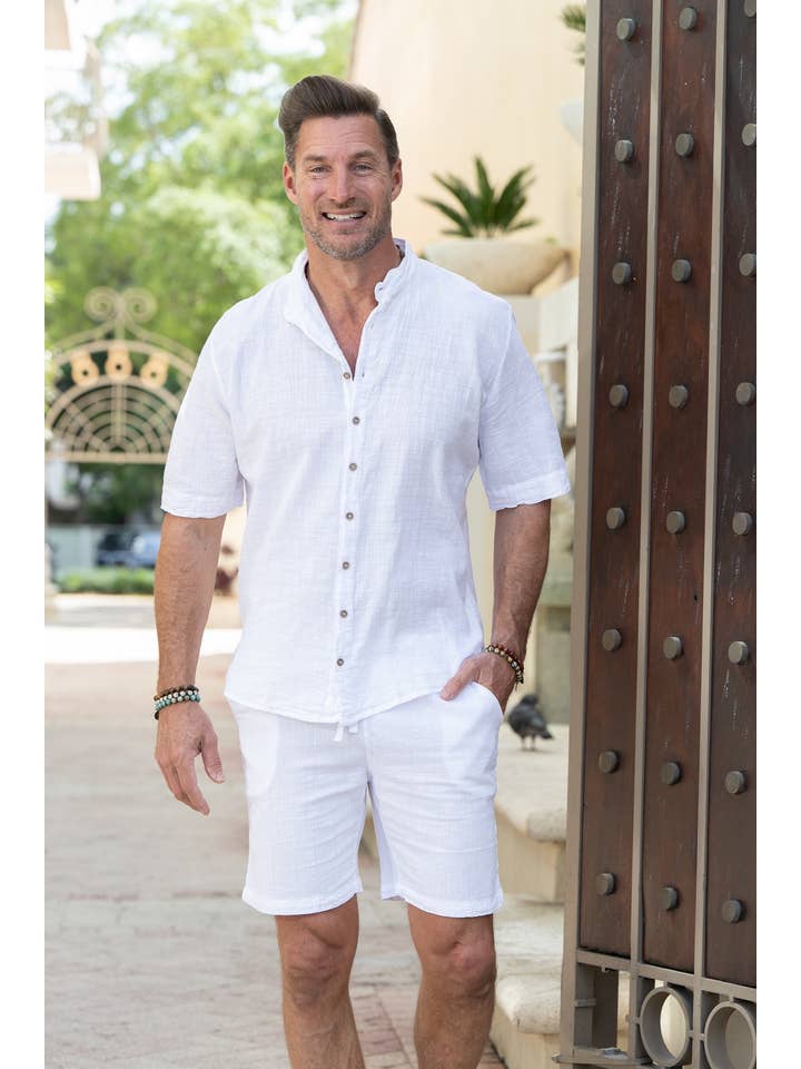 Cotton Natural - Wholesale Button Down Shirt - Men's - Rossi Shirt