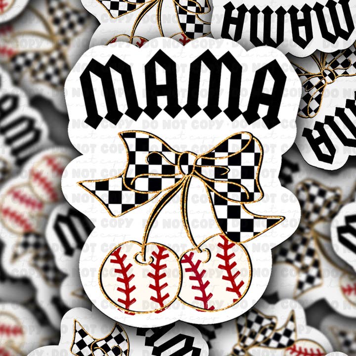 DC 1816 - Autocolante recortado de cerejas Mama Baseball por atacado de It's Transfer Time