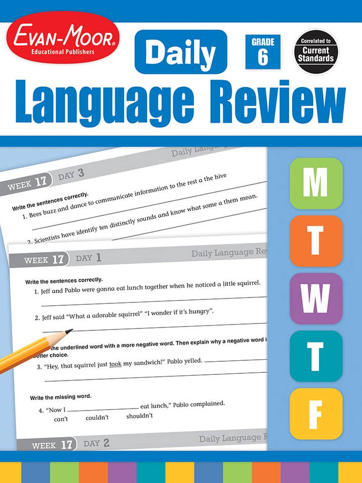 Revue quotidienne des langues, édition destinée aux enseignants de 6e année pour la vente par Evan-Moor Educational Publishers