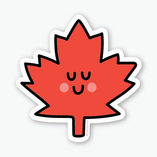 Hoja de arce linda 🍁 - pegatina de vinilo de 3" para venta al por mayor de Ashleigh Green Studios