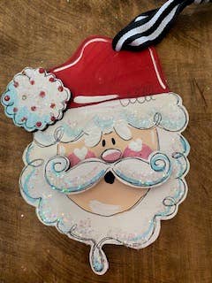 Polka Dot Santa Claus ornament for wholesale by Pink Fish Studios, LLC.