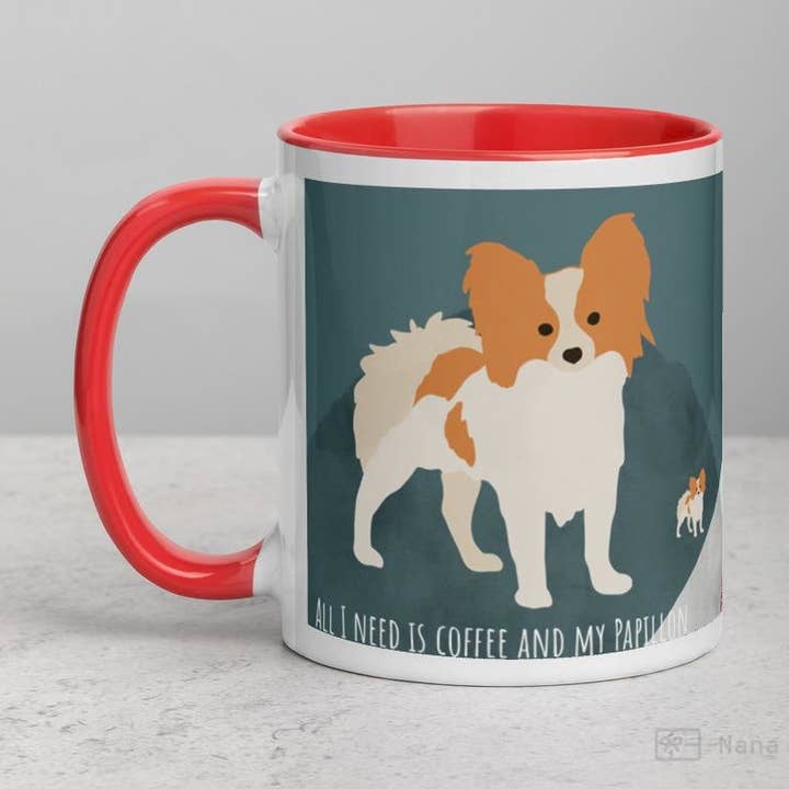 Papillon mugg med färg inuti för wholesale av Nana + Belle