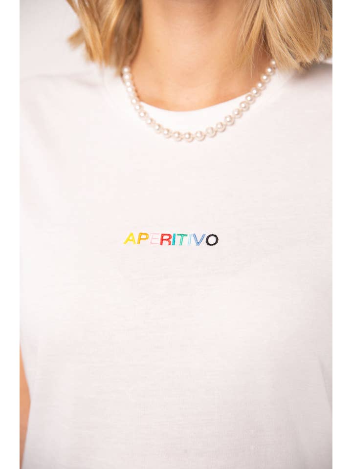 Fashion Drinks – Großhandel T-Shirt – Damen – Aperitivo | Besticktes Frauen Bio Baumwoll T-Shirt