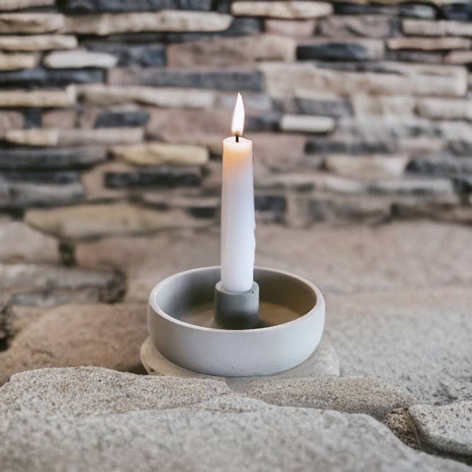Concrete Candlestick Holder | WS for wholesale by Wind + Willow Co.