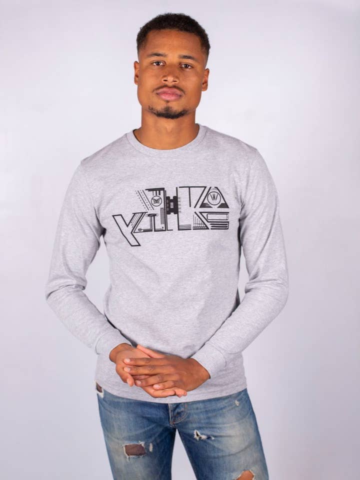 Camisola de homem de manga comprida em algodão orgânico ky-kas por atacado de KY-KAS