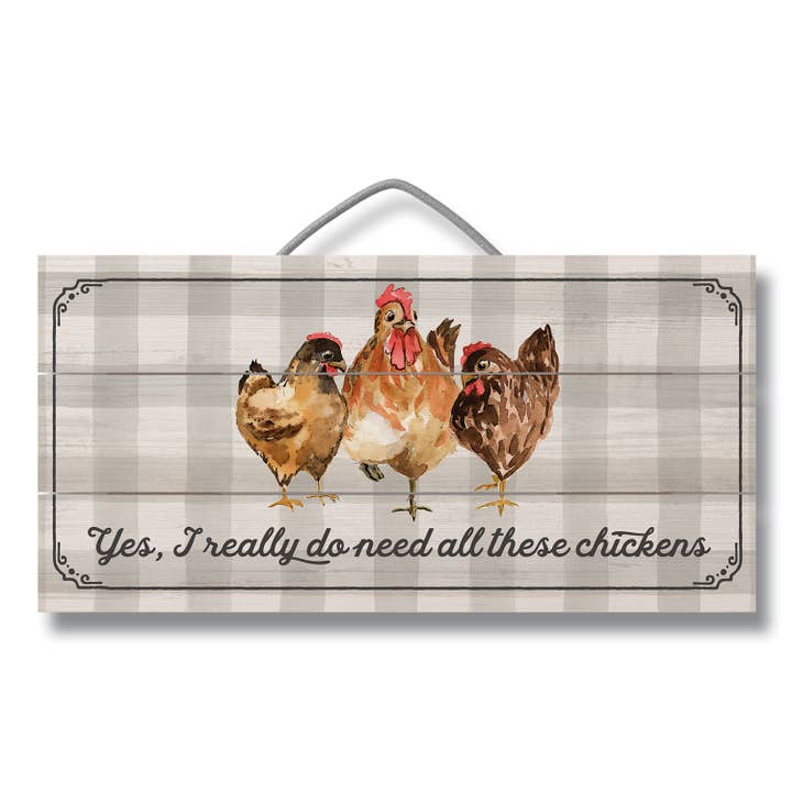 All These Chickens Decorative Slatted Pallet Wood Sign for wholesale by CounterArt/Highland Home/Thirstystone/CoasterStone