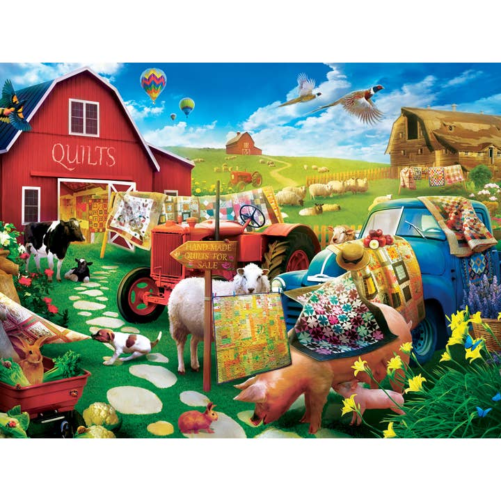 Masterpieces Puzzles - Wholesale Puzzle - Adult - Green Acres - Quilt Country 300 Piece EZ Grip Puzzle