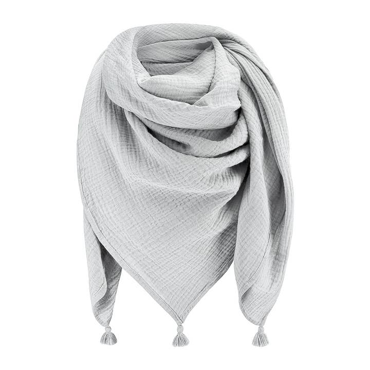 Large muslin scarf - grey for wholesale by MAYLILY