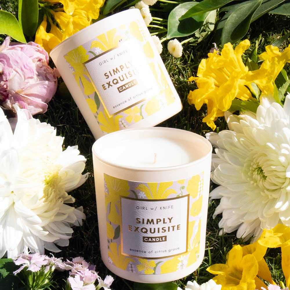 Girl w/ Knife - Vente Bougie en bocal - Bougie Simply Exquisite - Essence of Citrus Grove (soja et coco)4