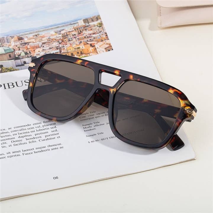 Mirazshoes WholeSale - Wholesale Sunglasses - Women's - Fashion Square Outdoor Dual Beam Sunglasses1