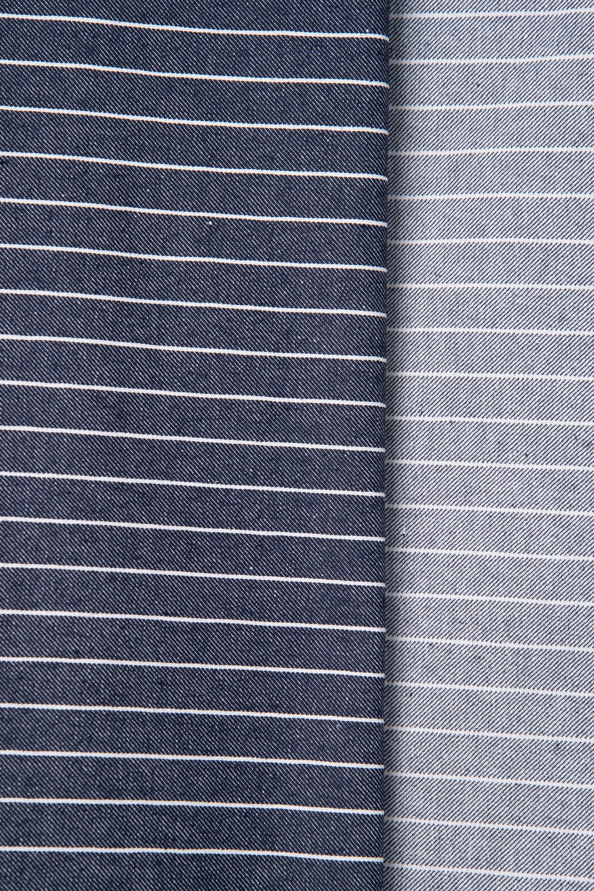 Atelier Brunette - Fabrics & Sewing Patterns Shop - Wholesale Fabric - Fabric "Denim Wide Stripes Mid Blue"2