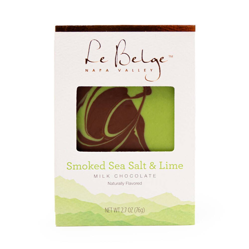 Le Belge Chocolatier, Inc - Wholesale Chocolate Bar - Color Splash | Smoked Sea Salt & Lime Milk Chocolate Bar1
