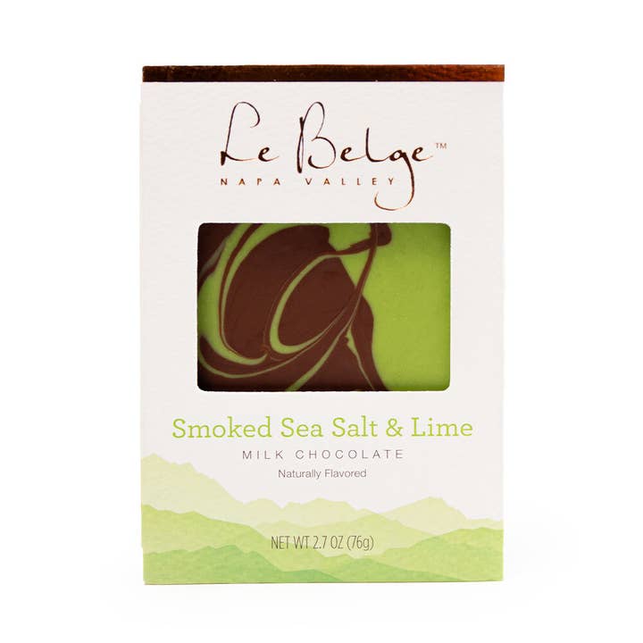 Le Belge Chocolatier, Inc - Wholesale Chocolate Bar - Color Splash | Smoked Sea Salt & Lime Milk Chocolate Bar1
