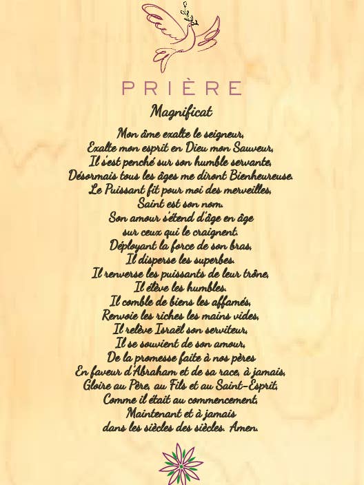 TARJETA DE MADERA ORACIÓN / MAGNIFICAT para venta al por mayor de Hironwoods