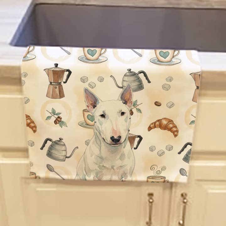 Caroline's Treasures - Wholesale Hand Towel - Tricolor Miniature Bull Terrier Coffee Bar Towel WDK75130