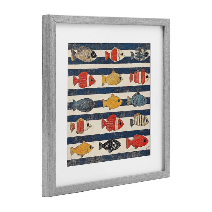 Stupell Industries - Wholesale Wall Sign - Kids & Baby - Nautical Fish Assortment Framed Print Under Glass10