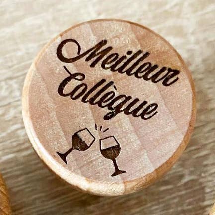Original genanvendelig vinkorkel med teksten 'Best Colleague' for engroshandel hos LE COMPTOIR DE LOULOU
