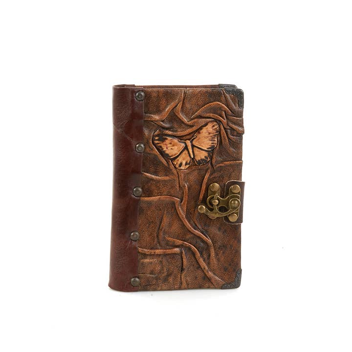 ML Marcaleather - Wholesale Notebook - Small Leather Notebook, Butterfly Journal Wrinkled Diary