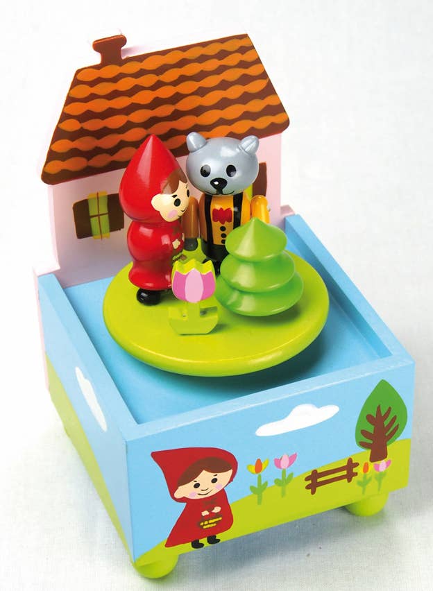 Musicbox Kingdom - Wholesale Music Box - Kids & Baby - Little Red Riding Hood and the Wolf Made of Wood0