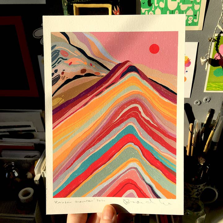 Bronagh Lee - Wholesale Art Print - Rainbow Mountain Print A4