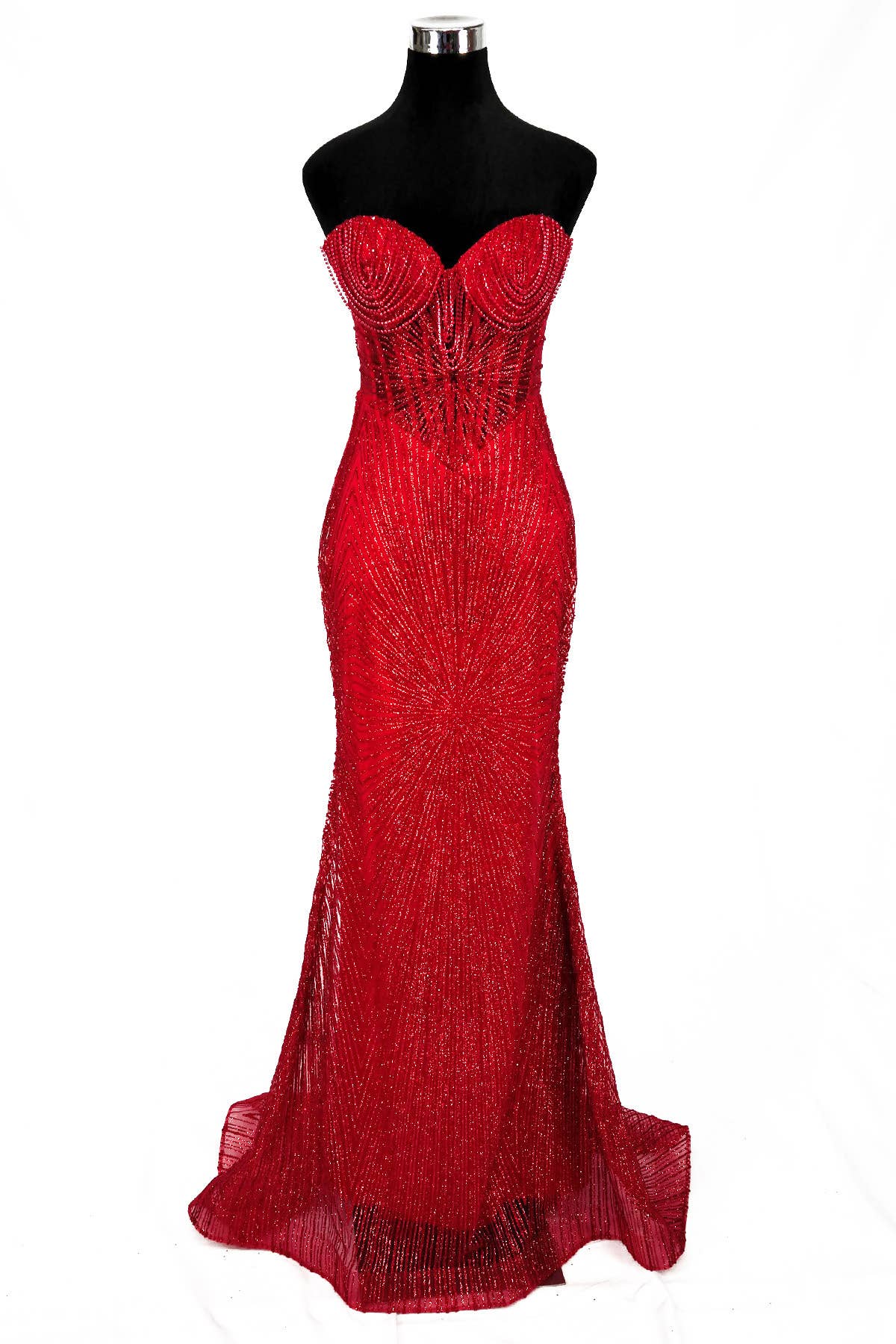 Chicas - Wholesale Gown - Women's - Long sparkling mermaid dress with hanging jewels CF0012