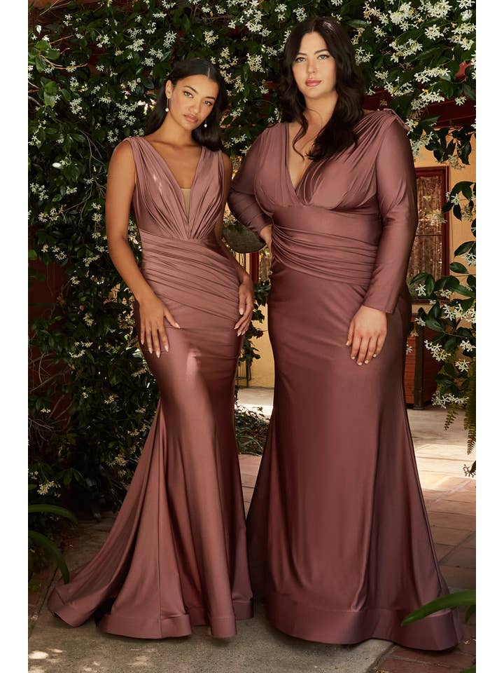 Ladivine by Cinderella Divine – wholesale Gown – Women's – Mermaid Fit Stretch Satin Evening Gown1