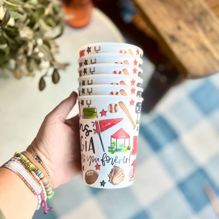 Happy By Rachel, LLC - Wholesale Drinking Glass/Cup - Athens Multi-Sport Reusable Cups, tailgating, gameday gifts 1