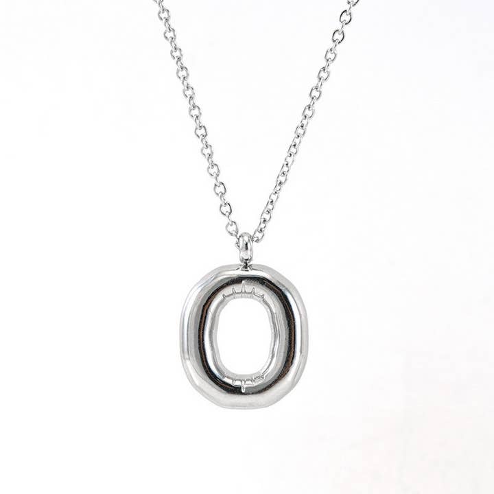 NINEXIS - Wholesale Pendant/Charm Necklace - CWAJE1946_Steel Color Bubble Letter Necklace19
