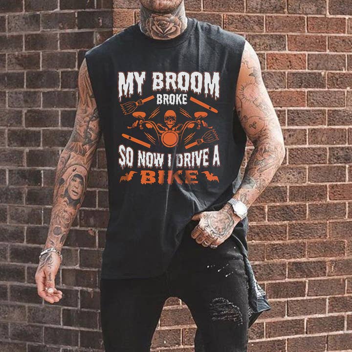 débardeur décontracté pour hommes à imprimé graphique de l'alphabet d'Halloween pour la vente par novaxau