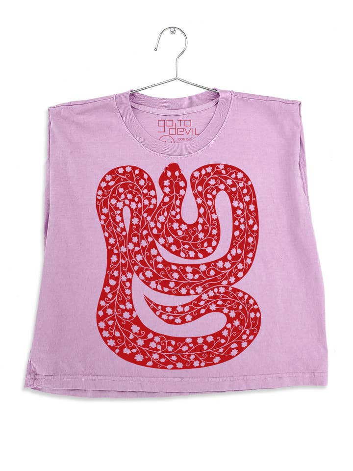 Go To Devil - Wholesale Screen Printed T-Shirt - Women's - Snake Joan Heavyweight Muscle Tee2