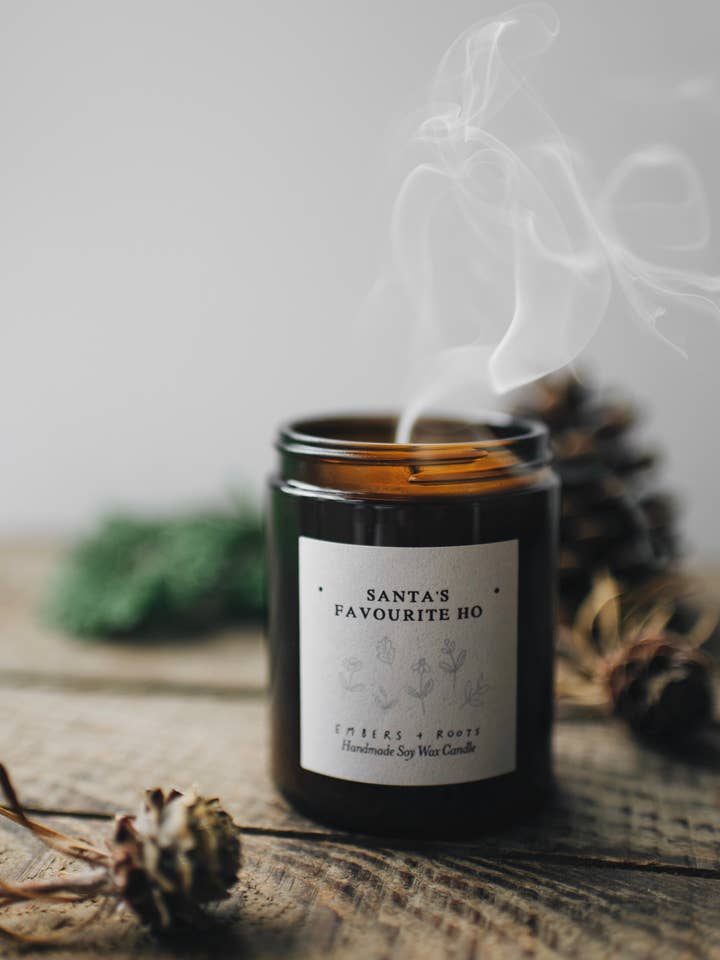 Santa's Favourite Ho Soy Candle for wholesale by Embers & Roots