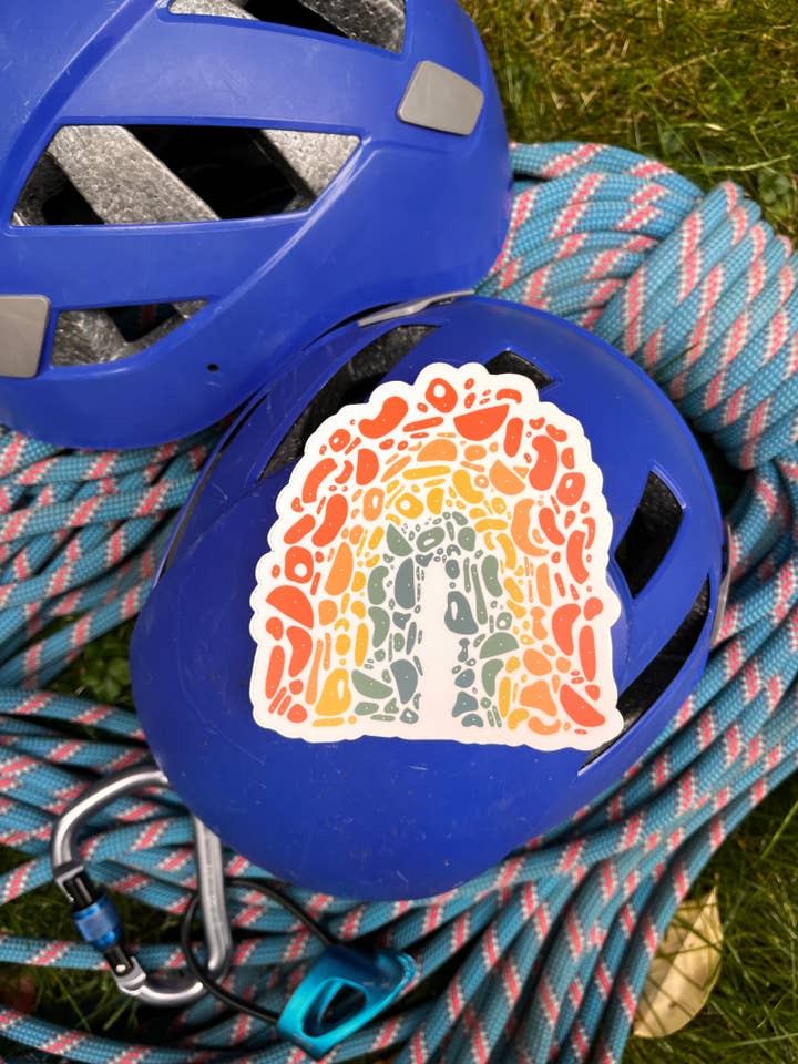 Rock Climbing Holds Rainbow - 4" Sticker for wholesale by Alex Mauss Design