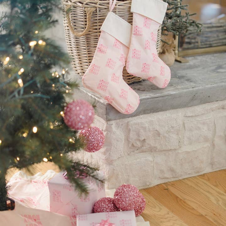 The Front Porch Label - Wholesale Flat Wrap - Pink Howdy Wrapping Paper1