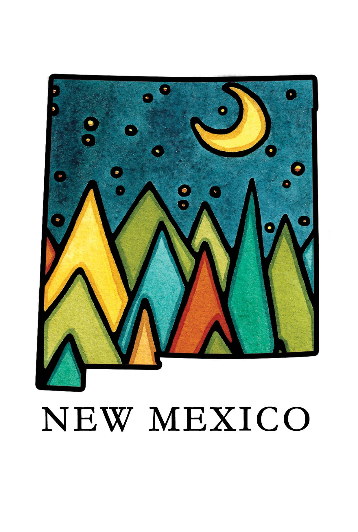 Sarah Angst Art - Wholesale Postcard - Custom Name Dropped State Postcards - Pack of 10015