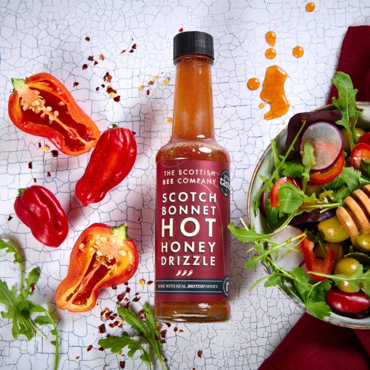 Scottish Bee Company – wholesale Hot sauce – Scotch Bonnet Hot Honey Drizzle - Spicy Hot Honey1