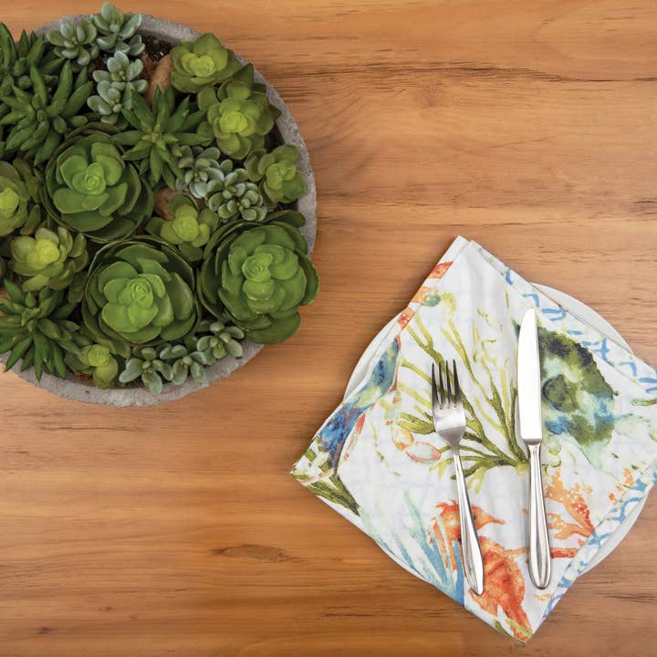 C&F Home - Wholesale Dinner & Cloth Napkin - Marino Reversible Colorful Coastal Napkin1