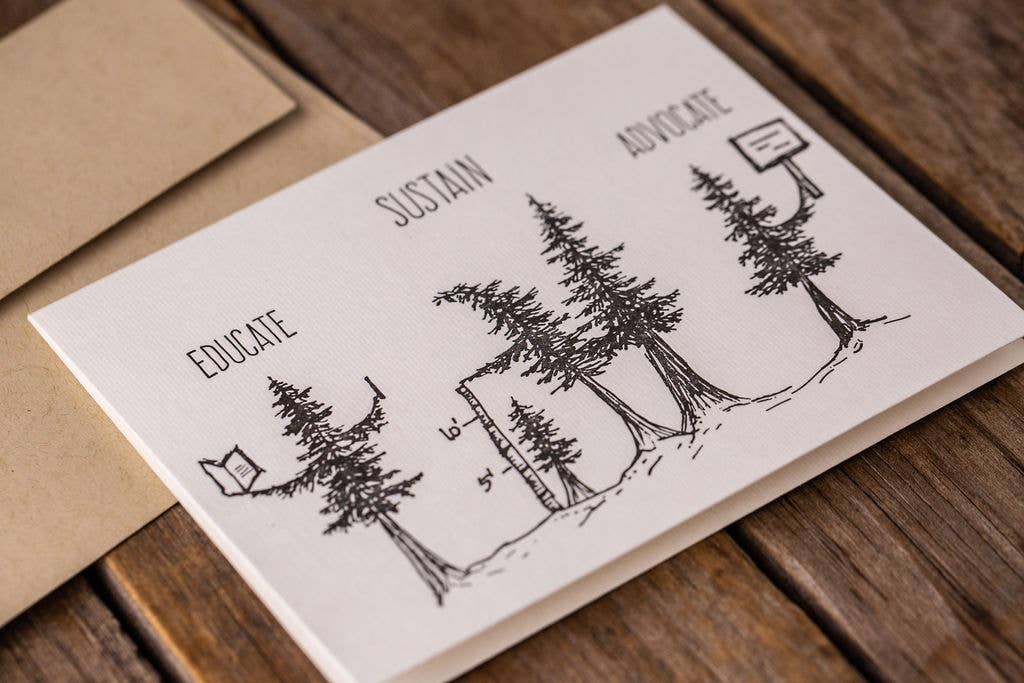 Drawn to Ecology - Wholesale Everyday Greeting Card - Educate Sustain Advocate Card1